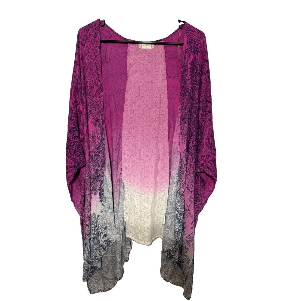 Altar'd State Kimono Top, Viscose, Purple & Blue Ombre, Small